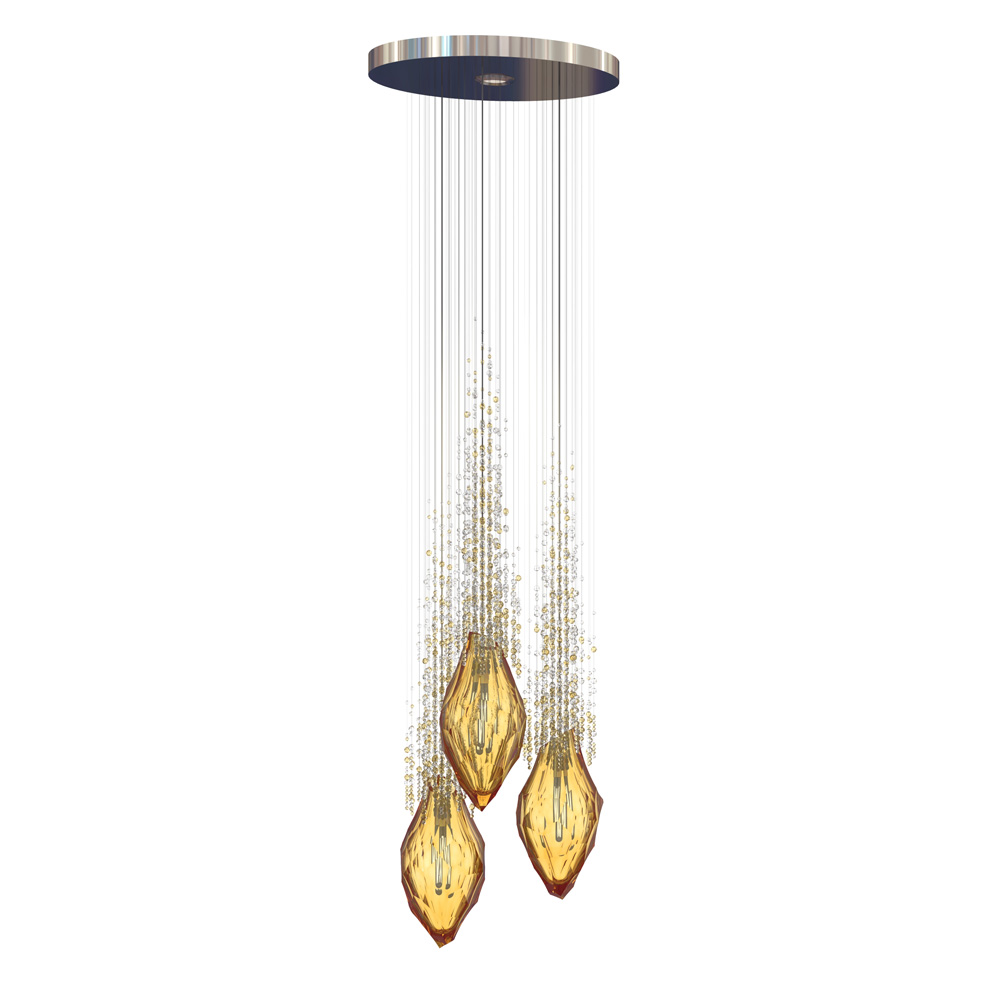Exclusive Amber Crystal Ceiling Light