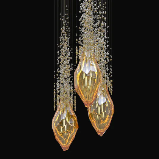 Exclusive Amber Crystal Ceiling Light Exclusive Amber Crystal Ceiling Light