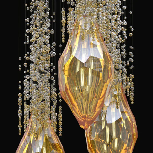 Exclusive Amber Crystal Ceiling Light Exclusive Amber Crystal Ceiling Light