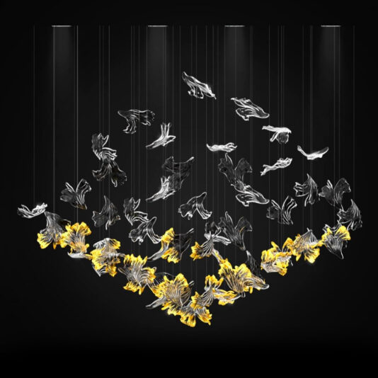 Exclusive Floating Ginkgo Leaf Chandelier Exclusive Floating Ginkgo Leaf Chandelier