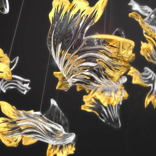Exclusive Floating Ginkgo Leaf Chandelier Exclusive Floating Ginkgo Leaf Chandelier