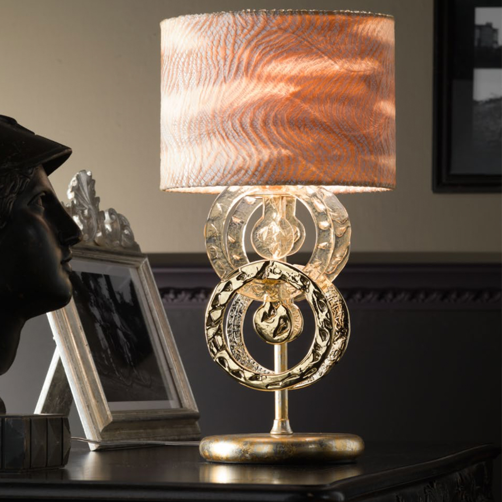 Hand-made Gold Glass Italian Table Lamp