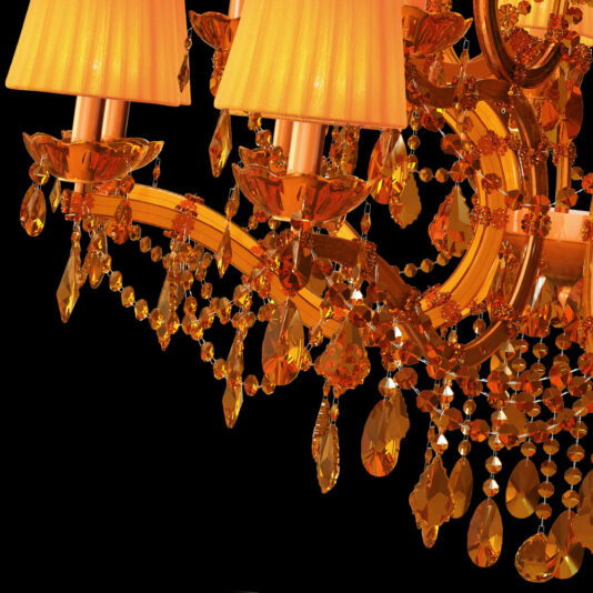 Luxury 15 Arm Amber Glass Chandelier Luxury 15 Arm Amber Glass Chandelier