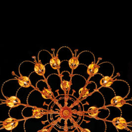 Luxury 24 Arm Amber Glass Chandelier