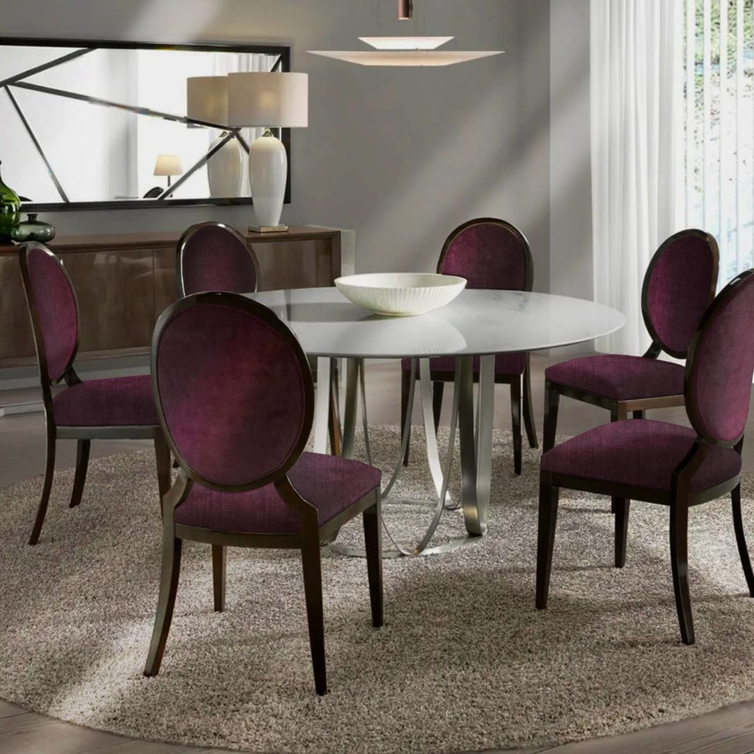 Luxury Purple Velvet Upholstered Dining Chair