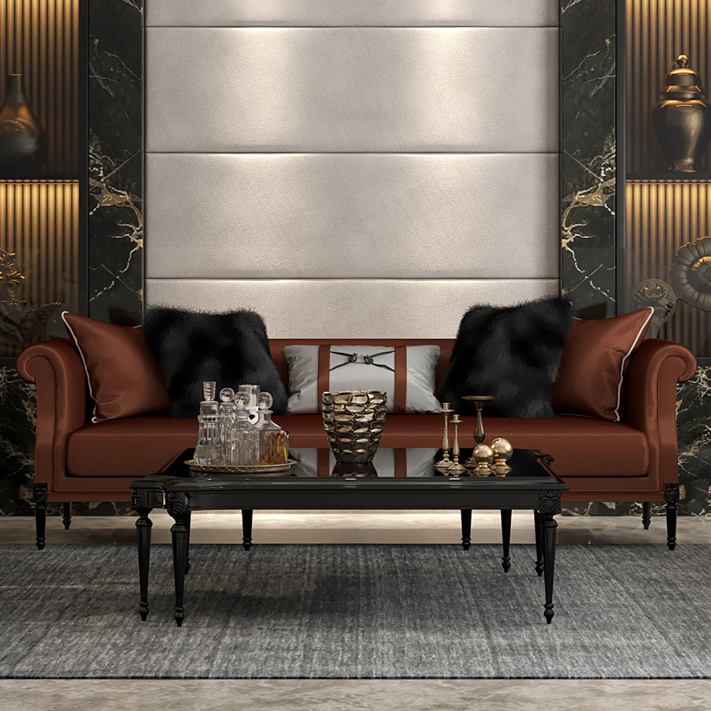 Neoclassical Style Low Sofa