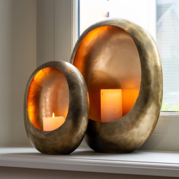 Large Gold Candle Holder set of three gold candle holders