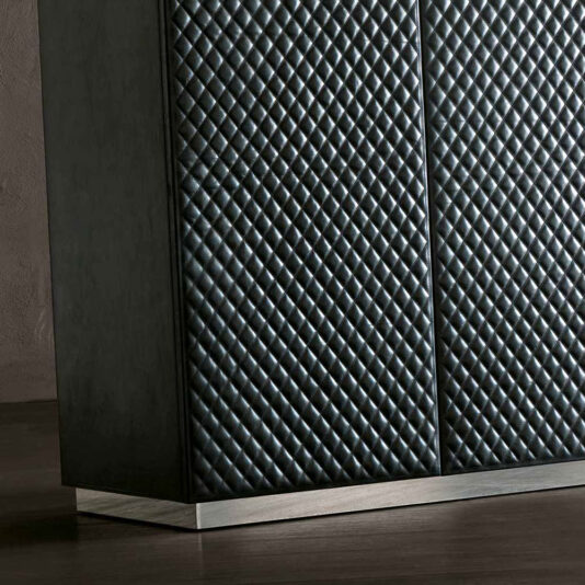 Italian Quilted Leather Drinks Cabinet