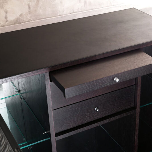 Italian Quilted Leather Drinks Cabinet