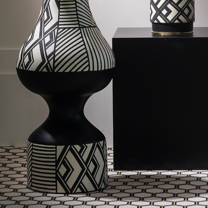 Large Ceramic Geometric Ornamental Vase