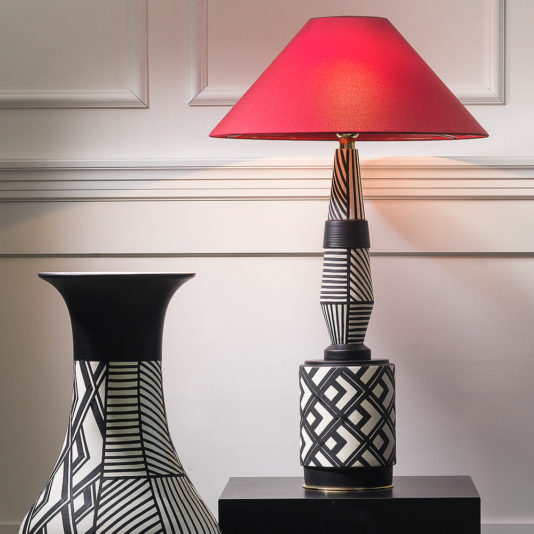 Large Ceramic Geometric Table Lamp