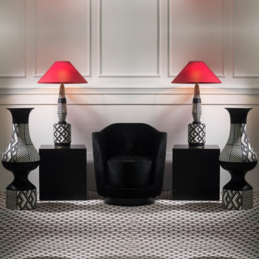Large Ceramic Geometric Table Lamp Large Ceramic Geometric Table Lamp