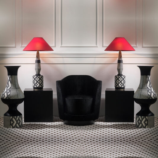 Large Ceramic Geometric Table Lamp Large Ceramic Geometric Table Lamp