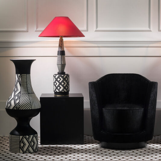 Large Ceramic Geometric Table Lamp Large Ceramic Geometric Table Lamp