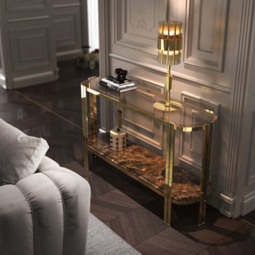 Oval Glass And Marble Console Oval Glass And Marble Console