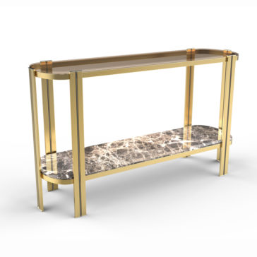 Oval Glass And Marble Console Oval Glass And Marble Console