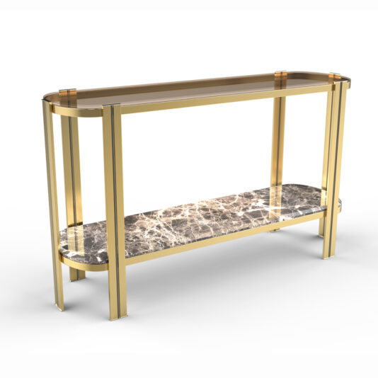 Oval Glass And Marble Console Oval Glass And Marble Console