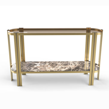 Oval Glass And Marble Console Oval Glass And Marble Console