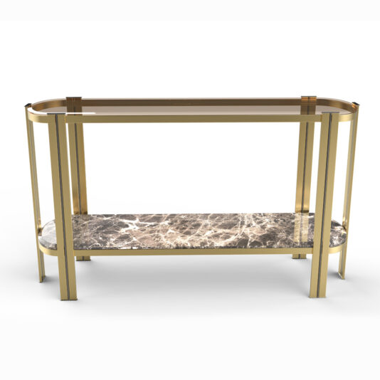 Oval Glass And Marble Console Oval Glass And Marble Console