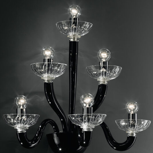 Black Murano Glass Modern Wall Light