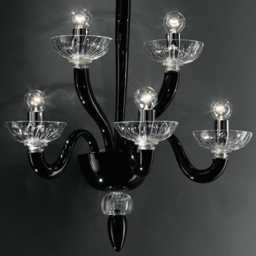 Black Murano Glass Modern Wall Light