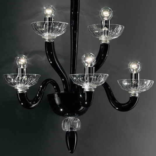 Black Murano Glass Modern Wall Light