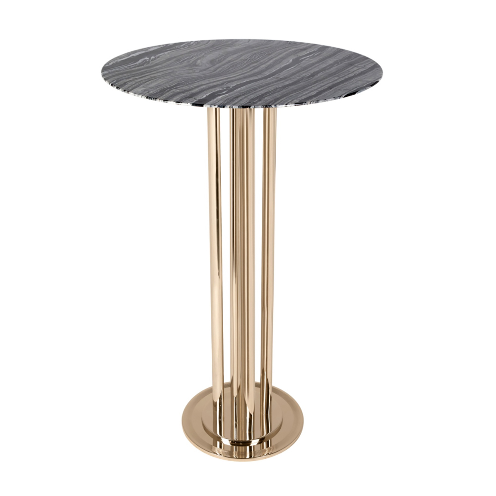 Gold Plated Round Marble Bar Table