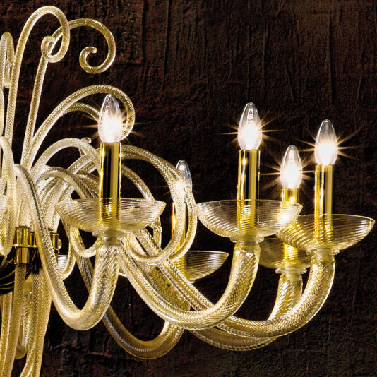 Luxury Gold Leaf Murano Glass Chandelier Luxury Gold Leaf Murano Glass Chandelier