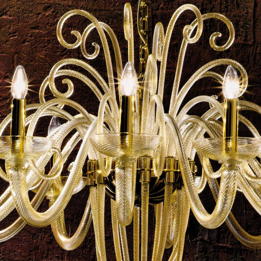 Luxury Gold Leaf Murano Glass Chandelier Luxury Gold Leaf Murano Glass Chandelier