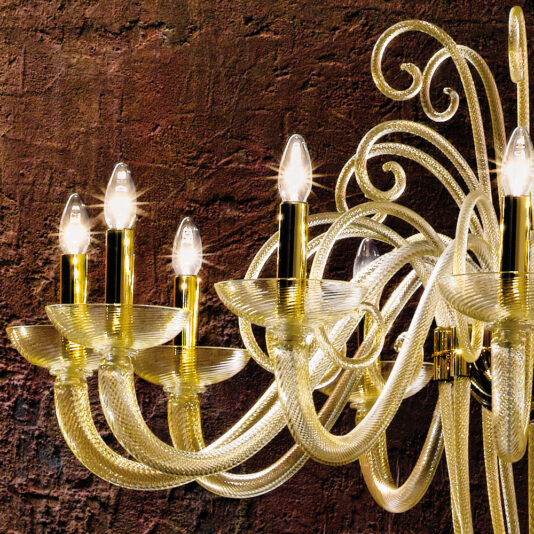 Luxury Gold Leaf Murano Glass Chandelier Luxury Gold Leaf Murano Glass Chandelier