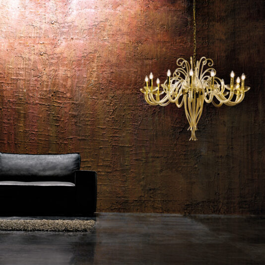 Luxury Gold Leaf Murano Glass Chandelier Luxury Gold Leaf Murano Glass Chandelier