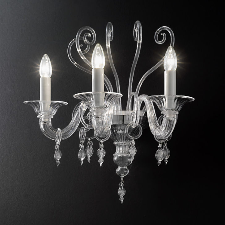 Murano Glass Elegant Triple Wall Light