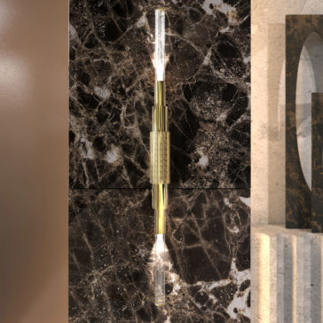Contemporary Hammered Vertical Wall Light