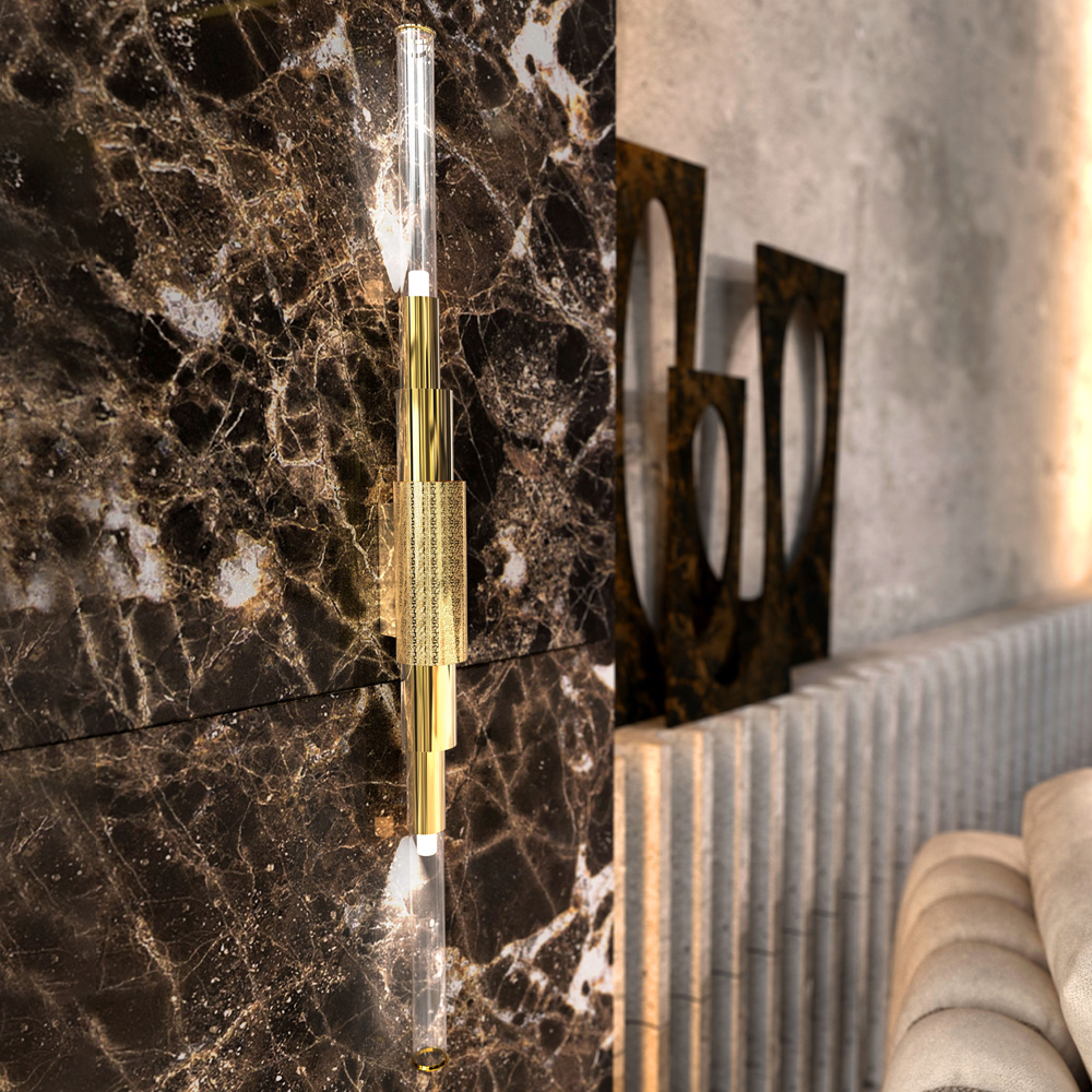 Contemporary Hammered Vertical Wall Light