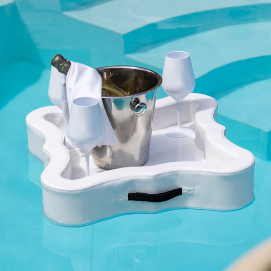 Floating Drinks Cooler Tray With Glasses