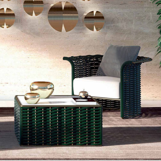 Outdoor Rope Garden Marble Coffee Table