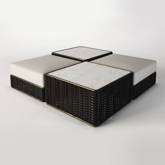 Outdoor Rope Garden Marble Coffee Table