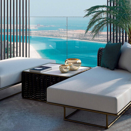 Outdoor Rope Garden Marble Coffee Table
