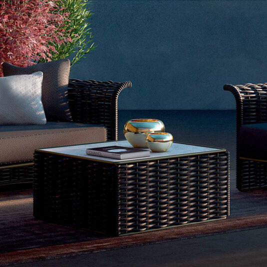 Outdoor Rope Garden Marble Coffee Table