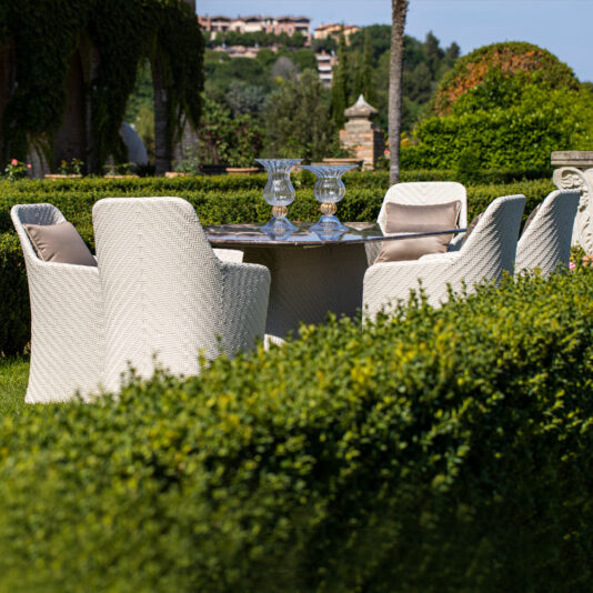 Outdoor Rectangular Marble Dining Furniture Outdoor Oval Marble Dining Set