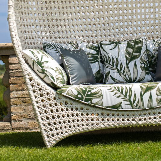 Rattan Style Covered Bench Sofa Rattan Style Covered Bench Sofa