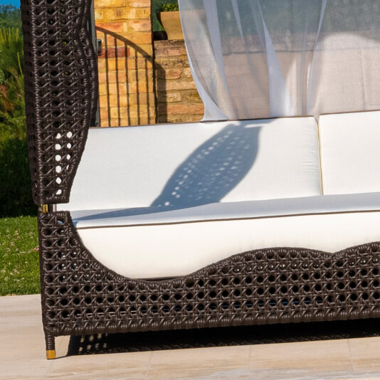 Rattan Style Four Poster Double Sun Lounger Rattan Style Four Poster Double Sun Lounger