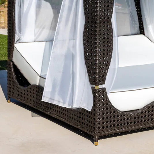Rattan Style Four Poster Double Sun Lounger Rattan Style Four Poster Double Sun Lounger