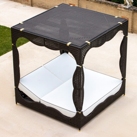 Rattan Style Four Poster Double Sun Lounger Rattan Style Four Poster Double Sun Lounger