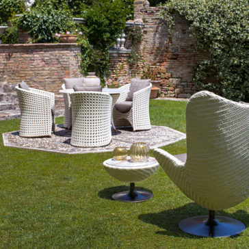 Rattan Style Outdoor Marble Dining Set Rattan Style Outdoor Marble Dining Set