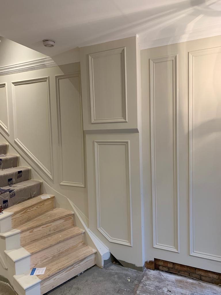 Interior design project, Windsor, repainted panelling