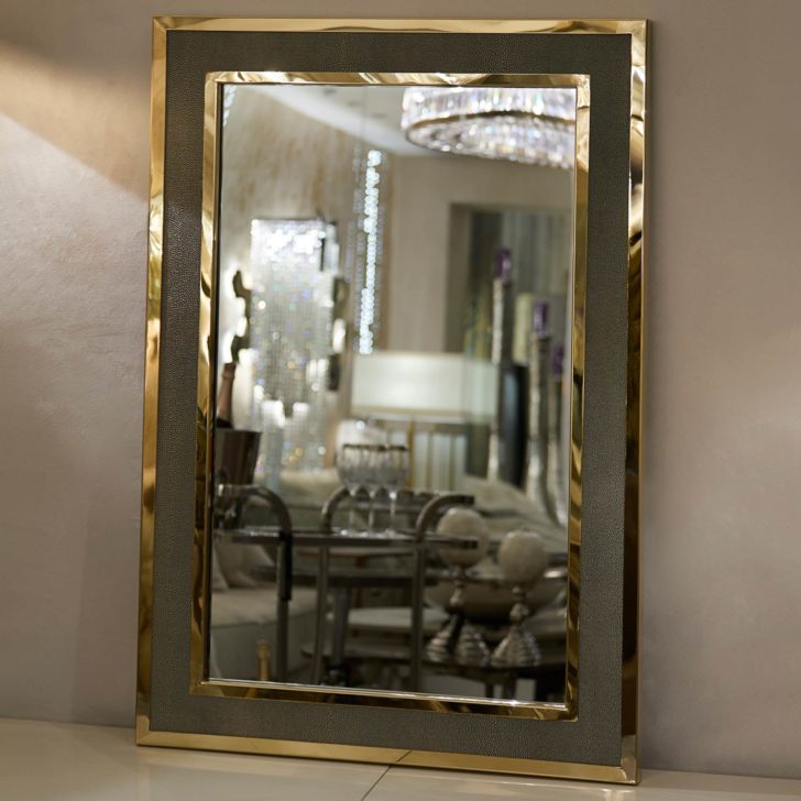 Faux Leather Framed Mirror