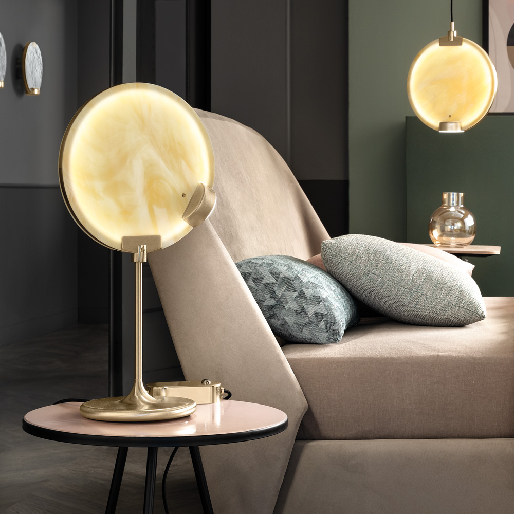 Modern Round Spectrum Glass Diffuser Table Lamp