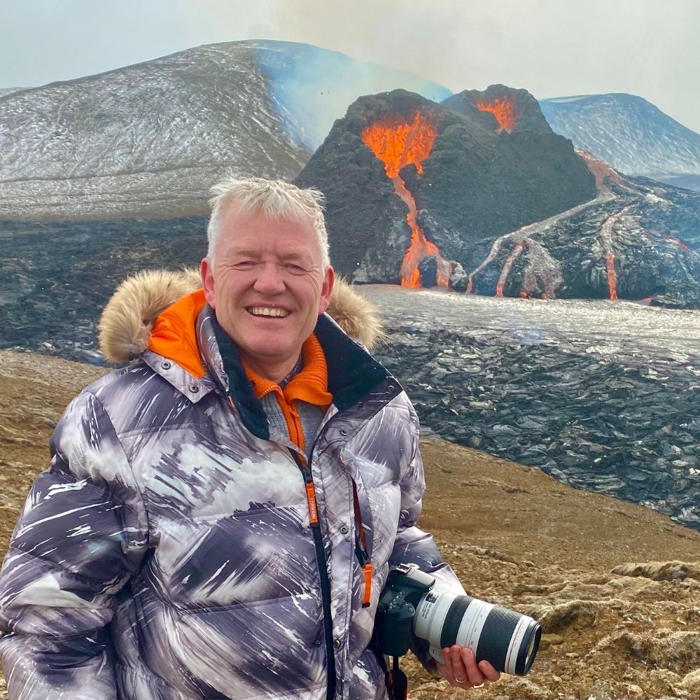 Steinthor Jonsson, owner of Diamond Suites, Iceland, live volcano.