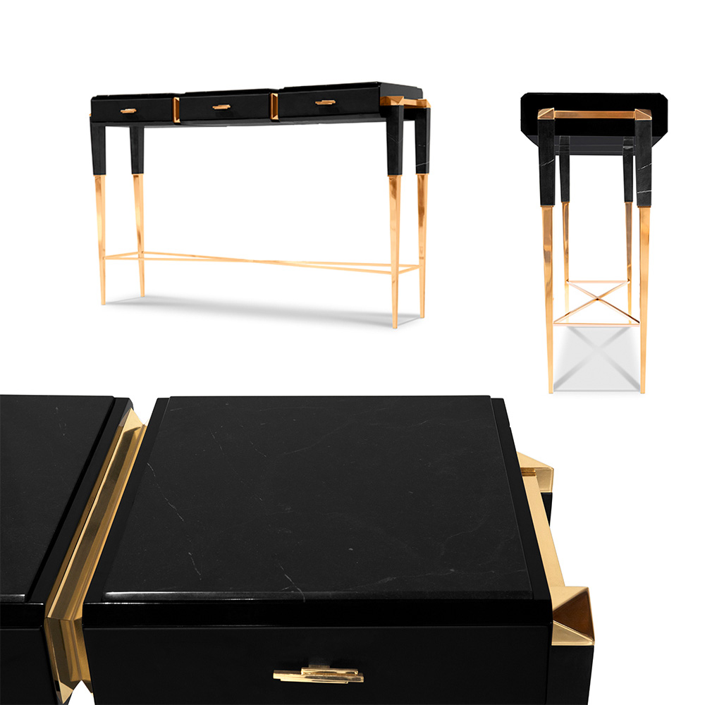 Black And Gold Console Table